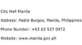 city of manila contact number